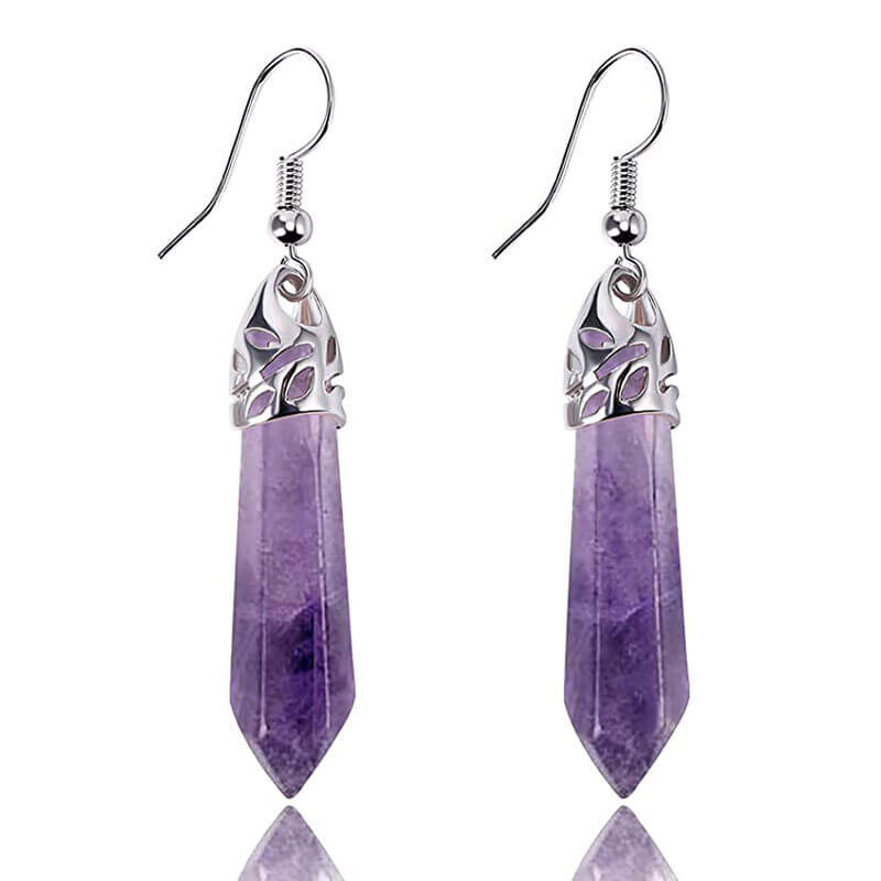 Healing Point Crystal Chakra Dangle Earrings 2