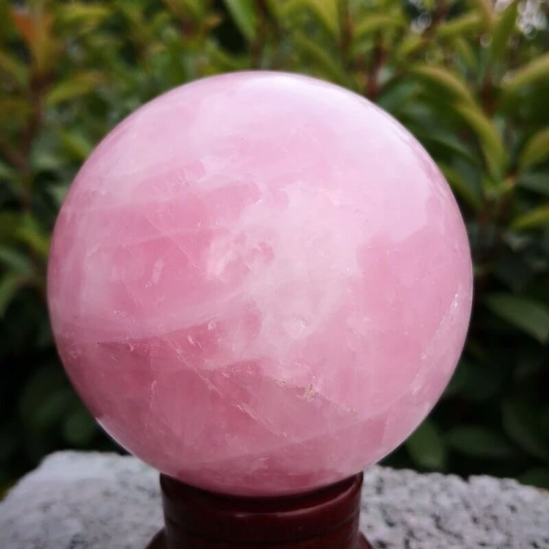 Rose Quartz Crystal Healing Sphere With Base 3