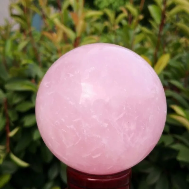 Rose Quartz Crystal Healing Sphere With Base - Image 4
