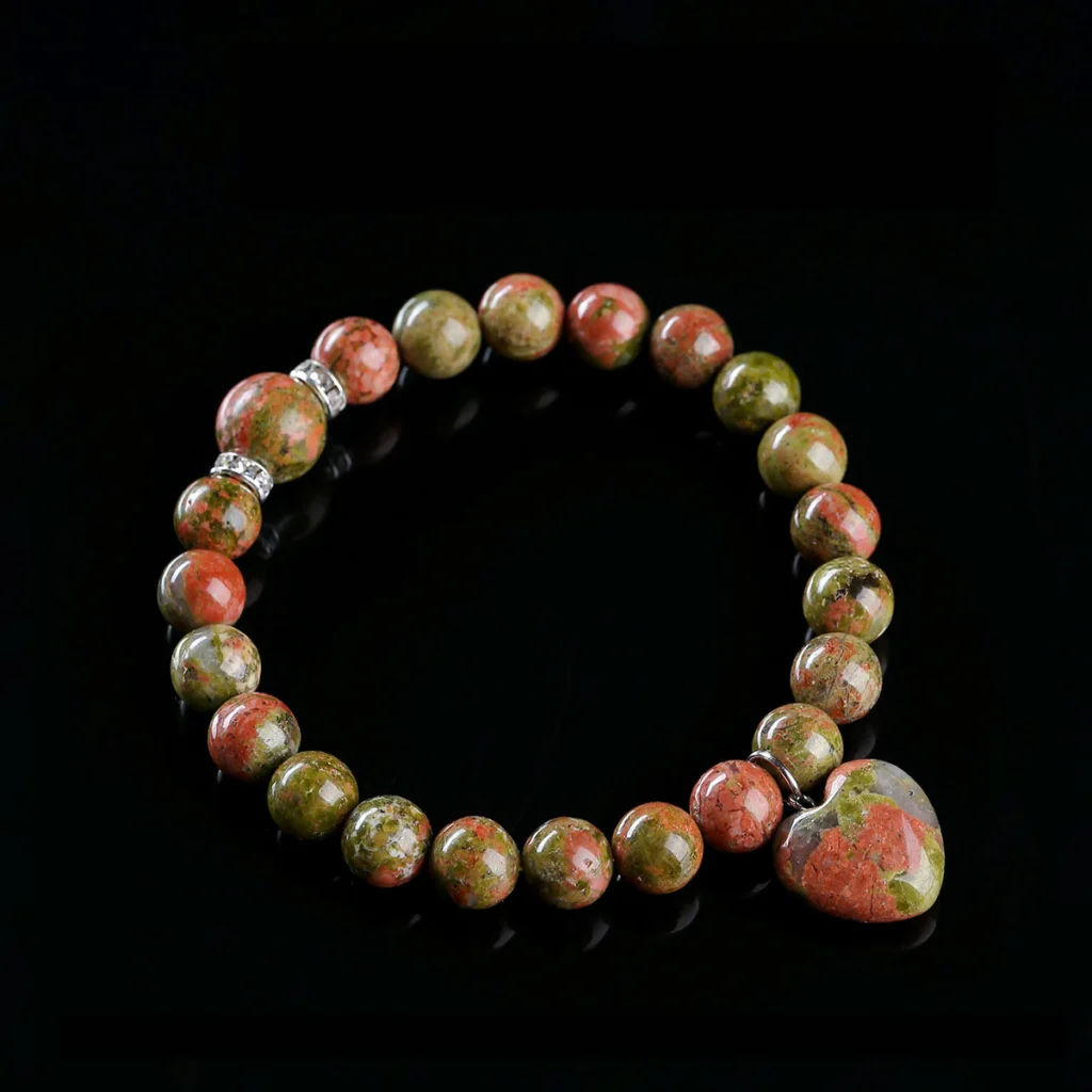 Rose Quartz Heart Bracelet Healing Crystal Jewelry 4