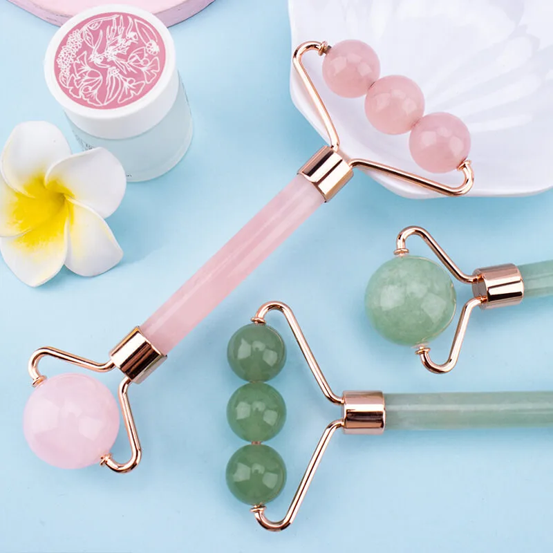 Rose Quartz Jade Roller For Skin - Afbeelding 3