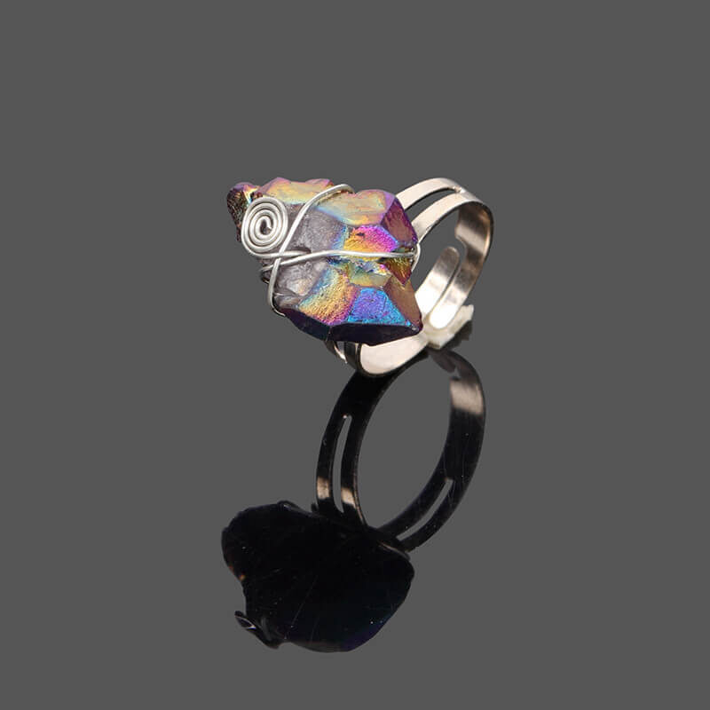 crystal auro quartz ring