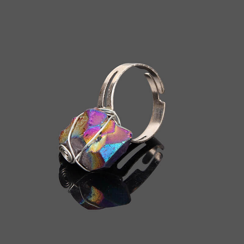 crystal auro quartz ring