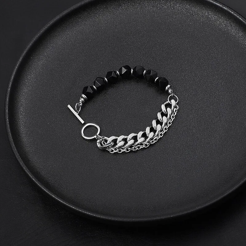 black obsidian bracelet irregular beads