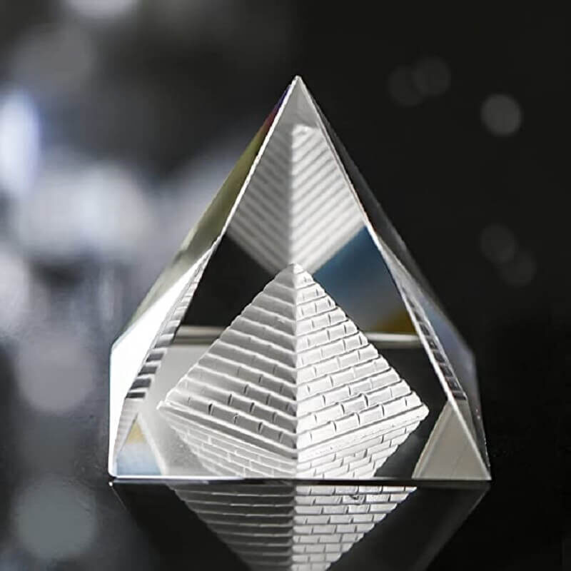 clear crystal pyramid