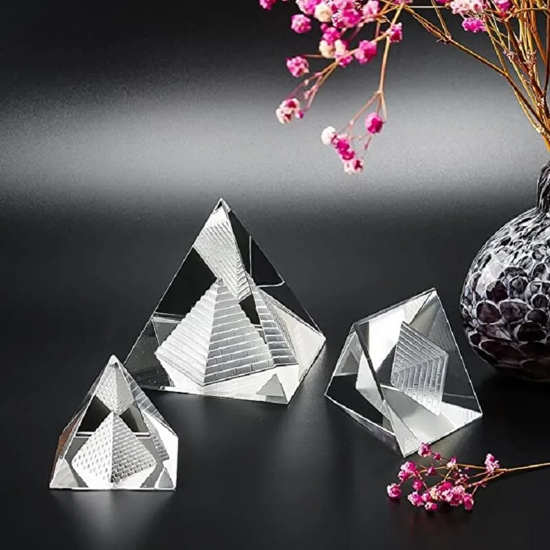 clear crystal pyramid