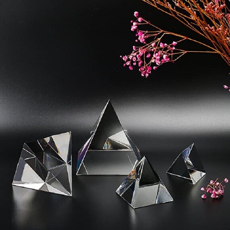 clear K9 crystal pyramid