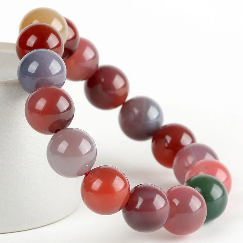 colorful agate bracelet beads