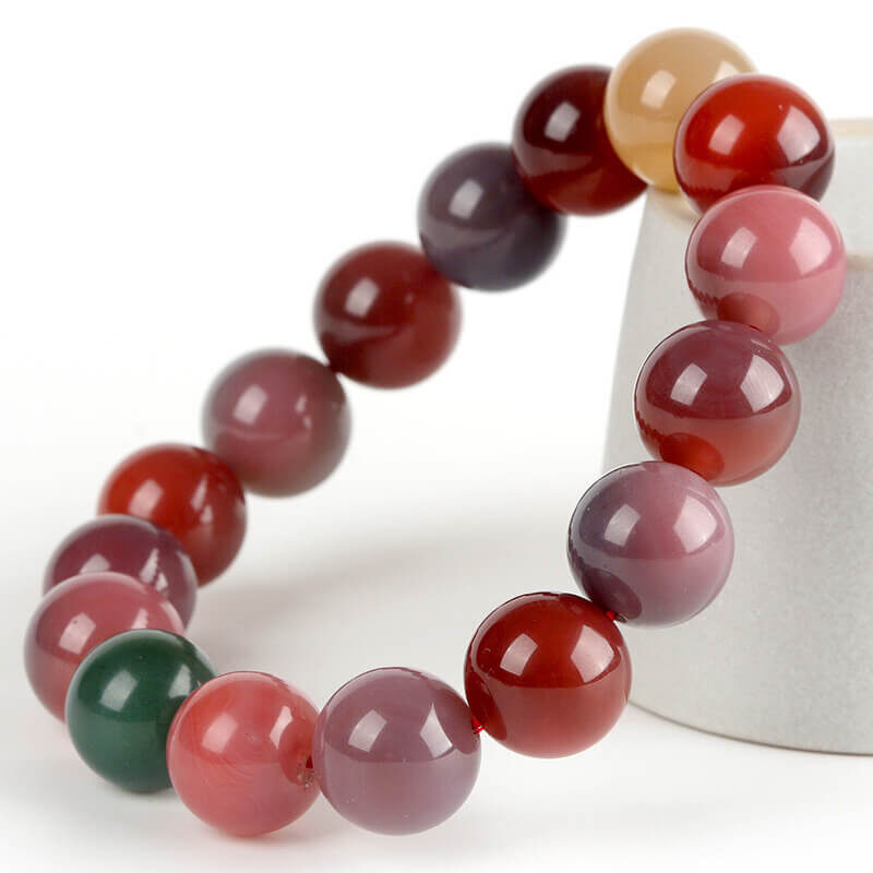 colorful agate bracelet beads