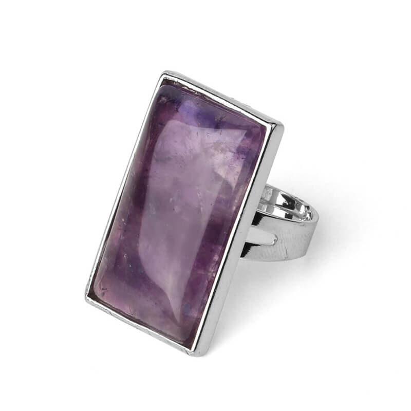 crystal ring rectangle stone