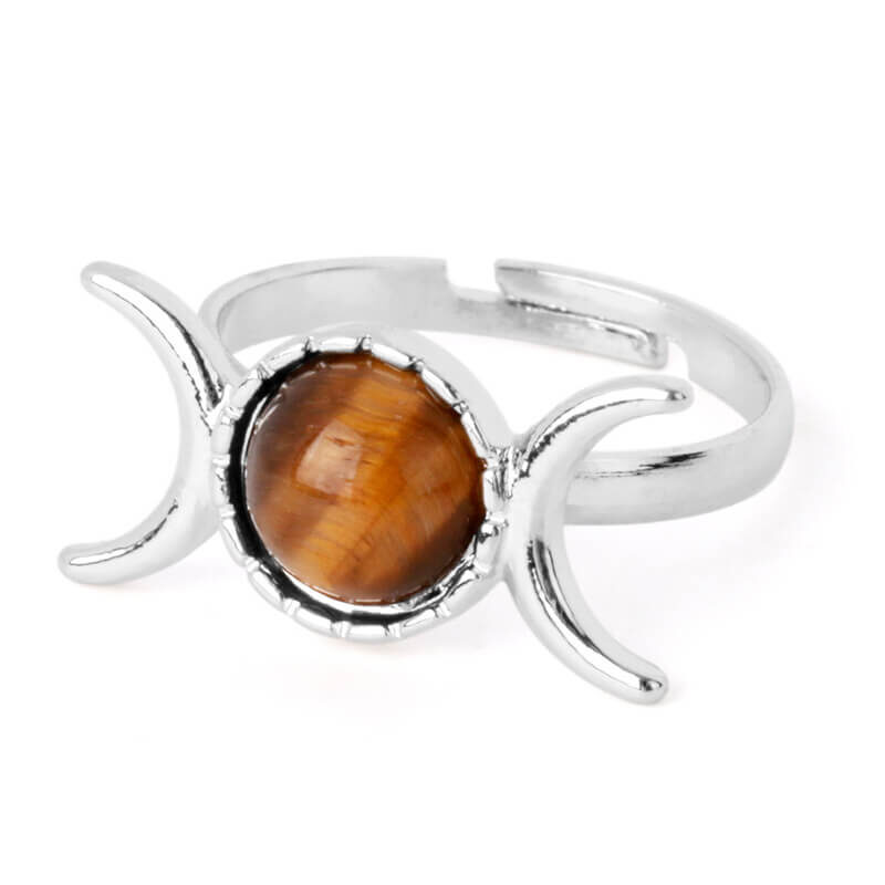 crystal ring sun moon stone