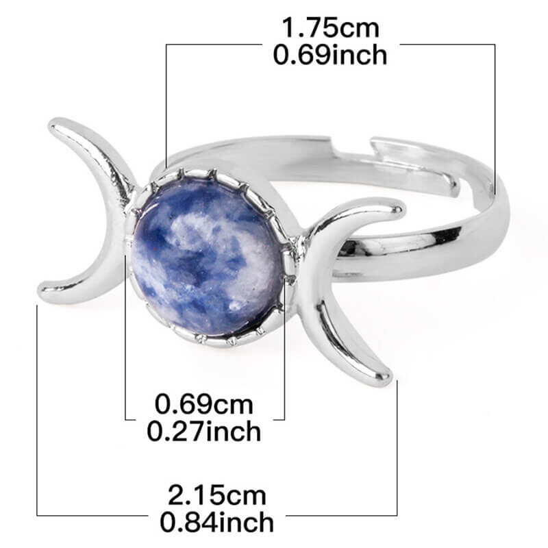 crystal ring sun moon stone