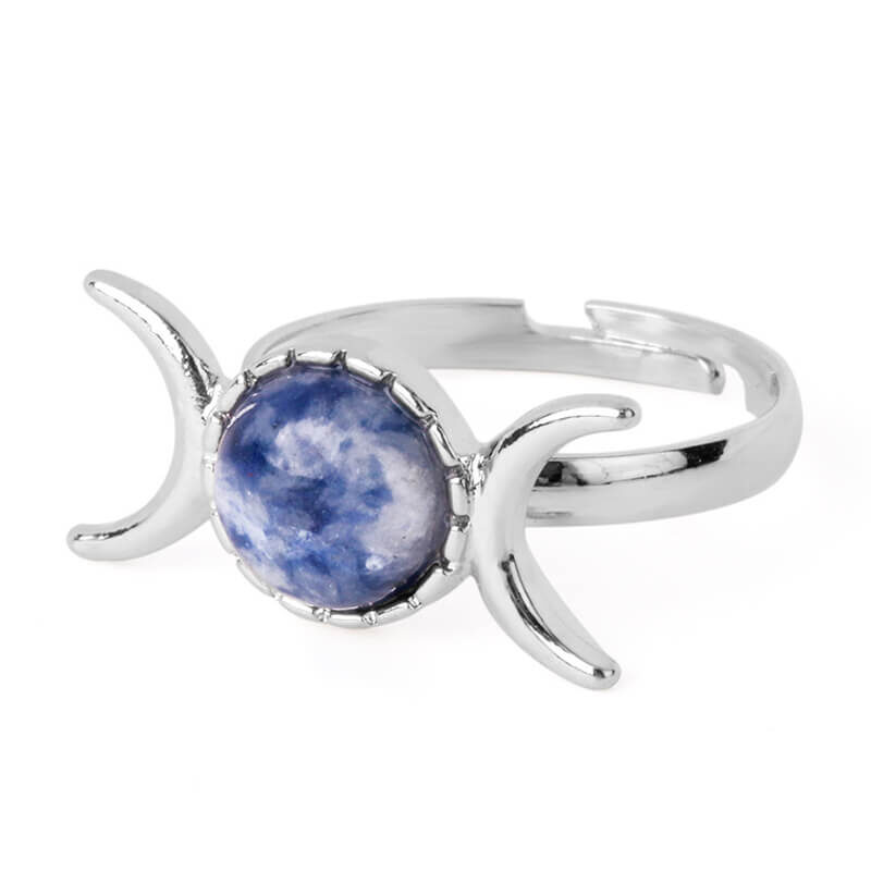 crystal ring sun moon stone