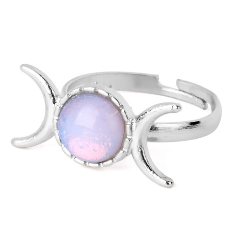 crystal ring sun moon stone