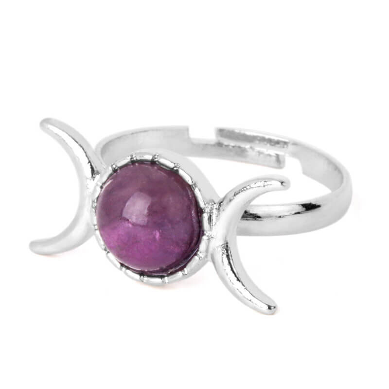 crystal ring sun moon stone