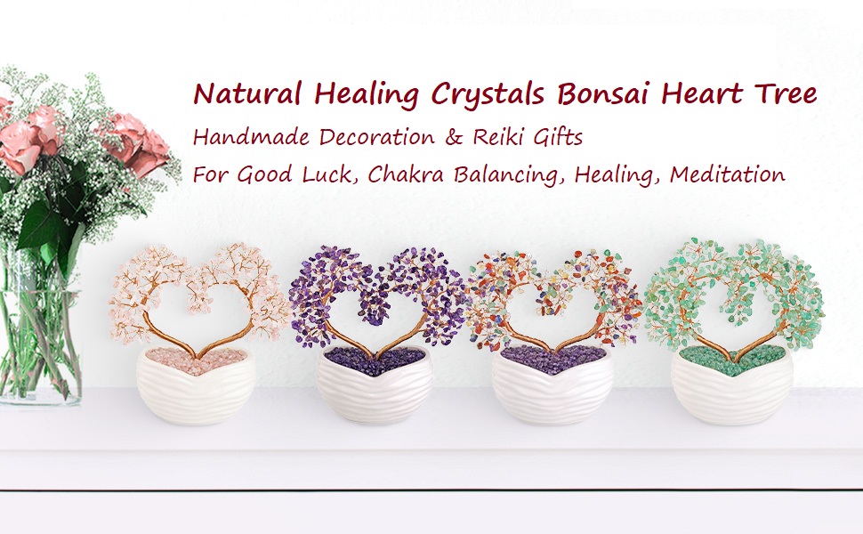 Amethyst Crystal Heart Healing Tree