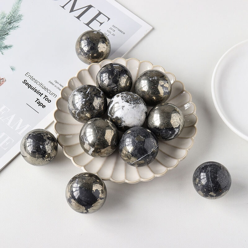 Natural Healing Ball Pyrite Reiki Crystal Sphere