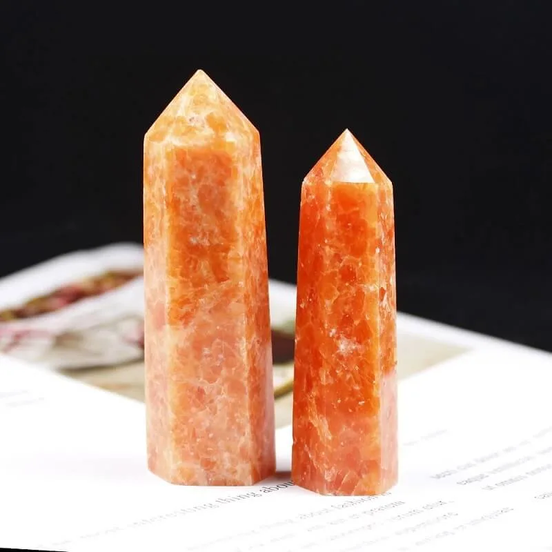 Natural Point Sunstone Crystal Healing Stone Tower - Bild 2