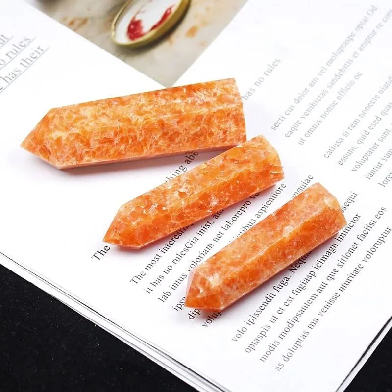 Natural Point Sunstone Crystal Healing Stone Tower - Bild 5