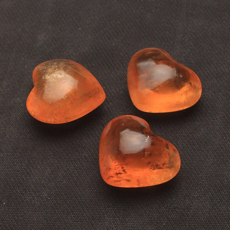 Orange Calcite Heart Crystal Stone - 이미지 5