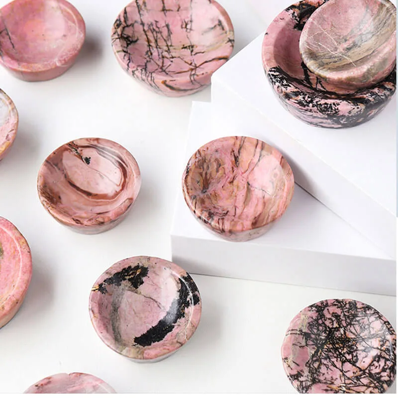 Rhodonite Crystal Small Bowl Carving Stone - Bild 5