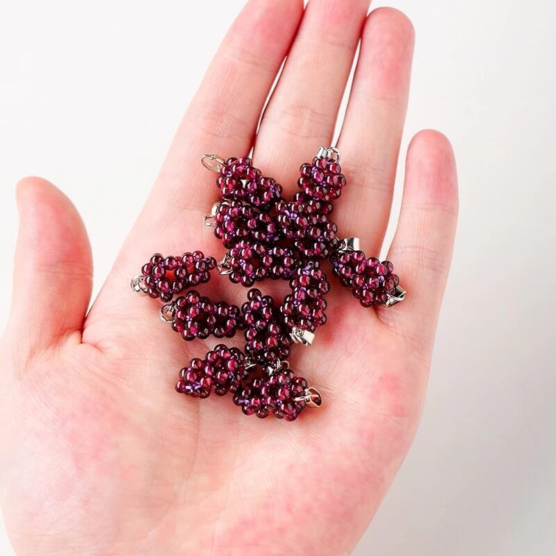 Wine Red Garnet Pendant Crystal Grape Necklace 2