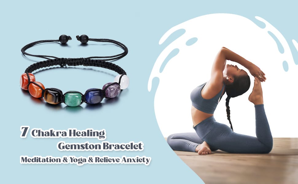 Sea Sediment 7 Chakra Handmade Heart Shaped Healing Reiki Women Bracelet Gifts