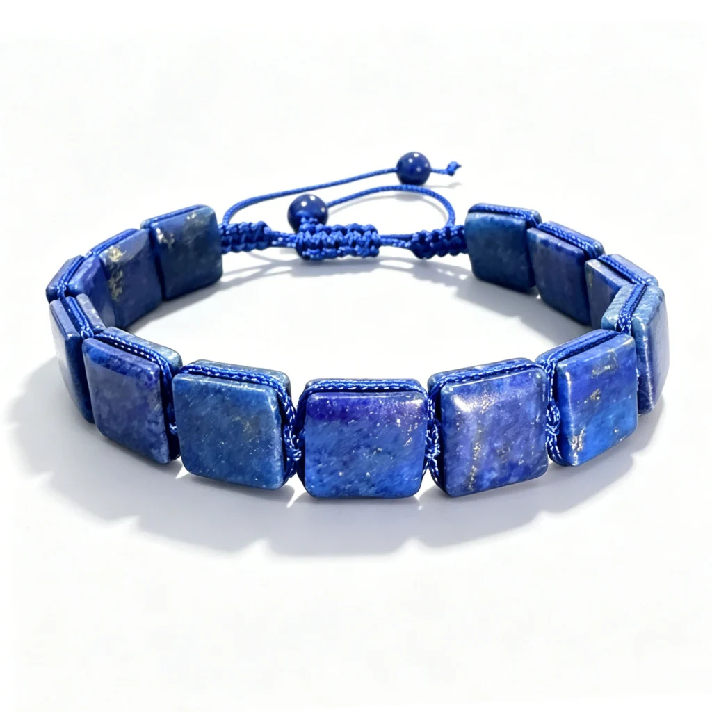 Amethyst Bracelet Handmade Braided Square Stone 8