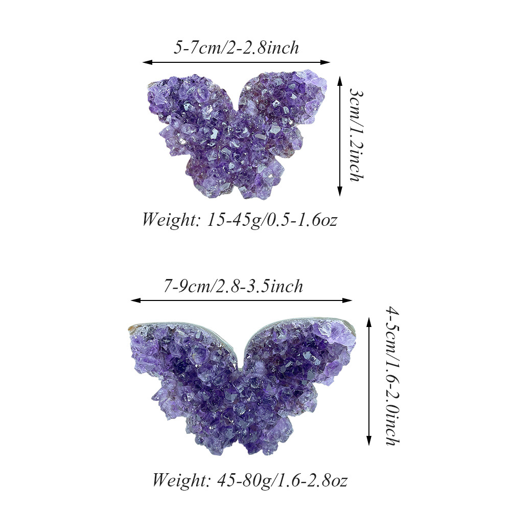 Amethyst Cluster Butterfly Decor - immagine 6