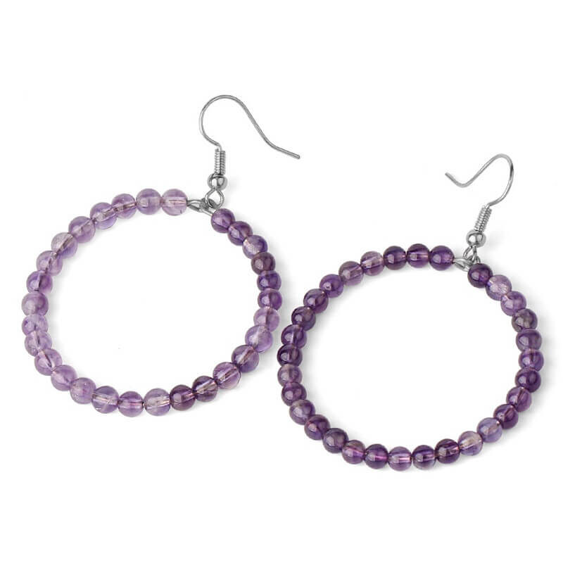 Bead Hoop Fashion Crystal Earrings 3