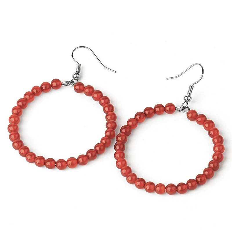 Bead Hoop Fashion Crystal Earrings