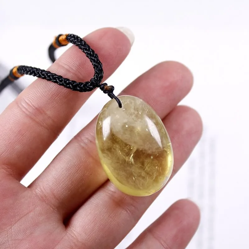 Brazil Yellow Citrine Crystal Quartz Pendant