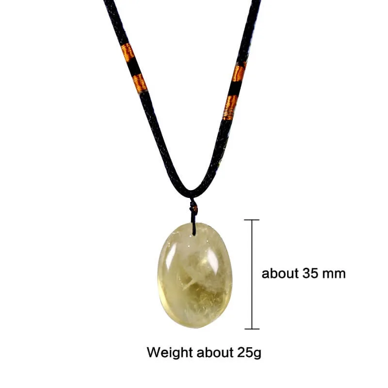 Brazil Yellow Citrine Crystal Quartz Pendant - obrazek 6