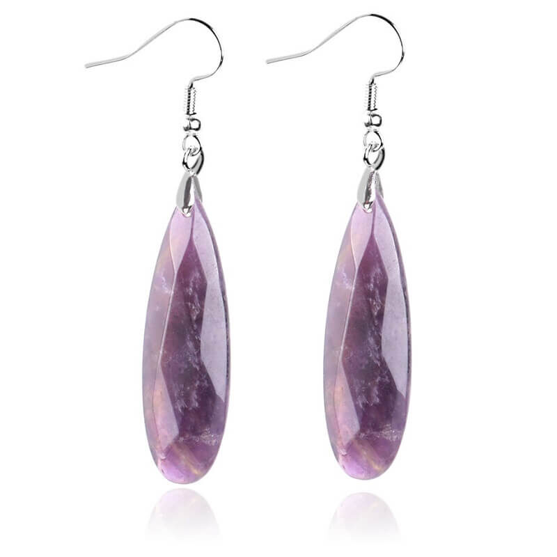 Flat Long Drop Crystal Earrings 2