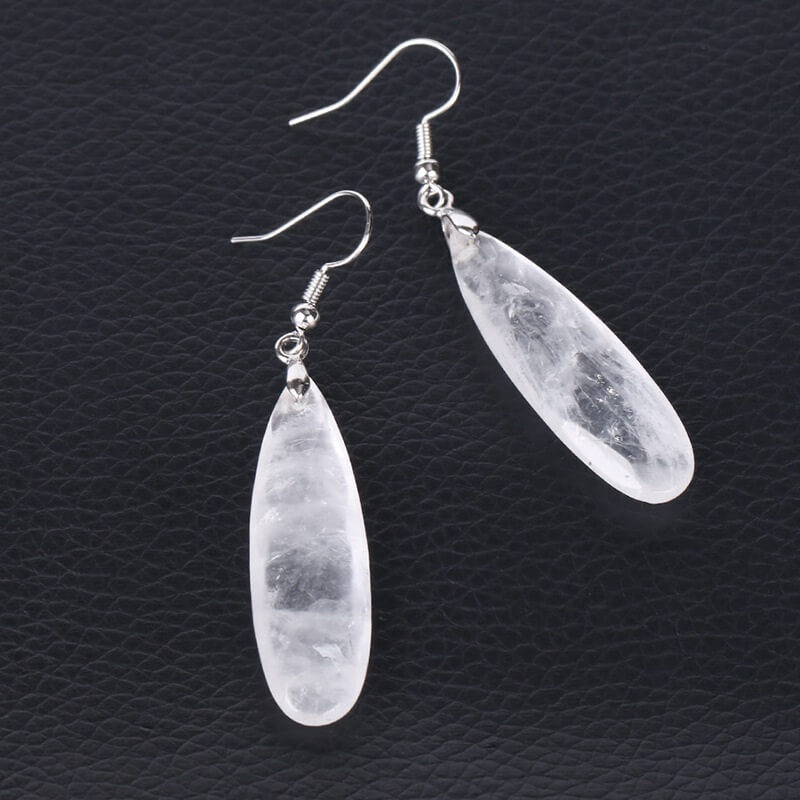 Flat Long Drop Crystal Earrings 8