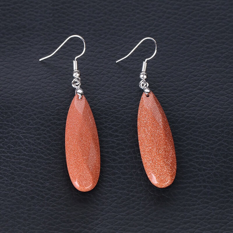 Flat Long Drop Crystal Earrings 9