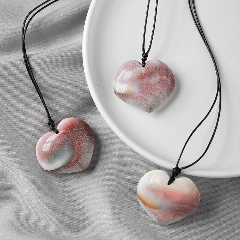 Heart Shell Pendant Healing Crystal Gifts For Women