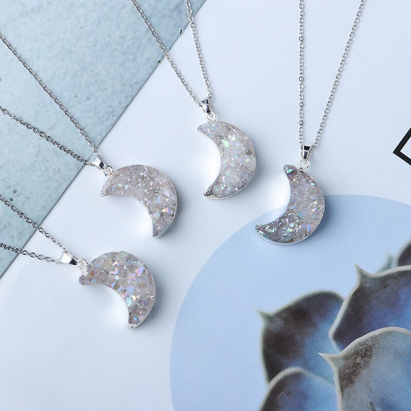 Plating Moon Cluster Necklace For Woman