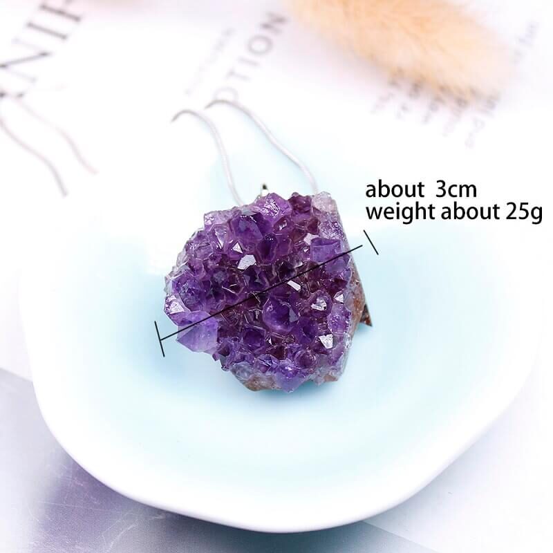 Raw Amethyst Cluster Crystal pendant 5