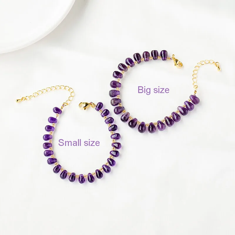 amethyst bracelet drop shape