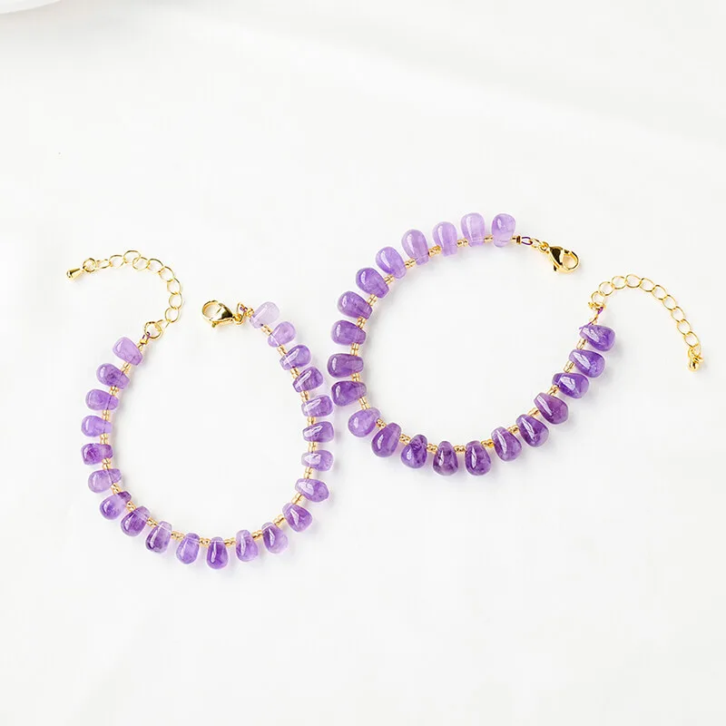 amethyst bracelet drop shape