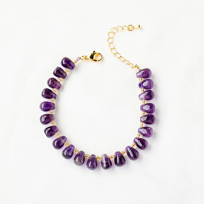 amethyst bracelet drop shape