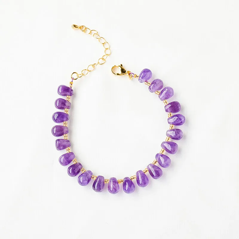 amethyst bracelet drop shape