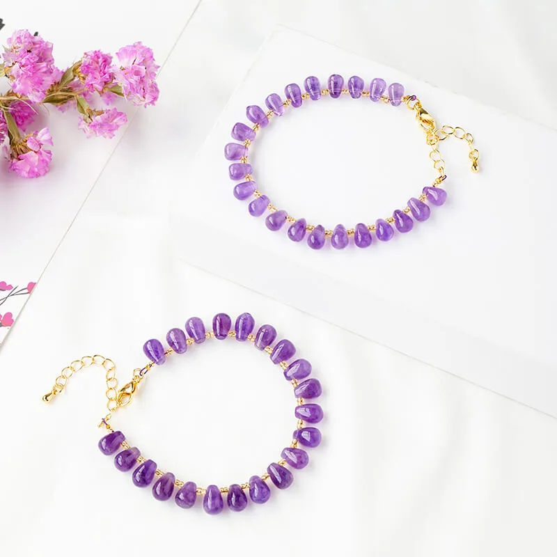 amethyst bracelet drop shape
