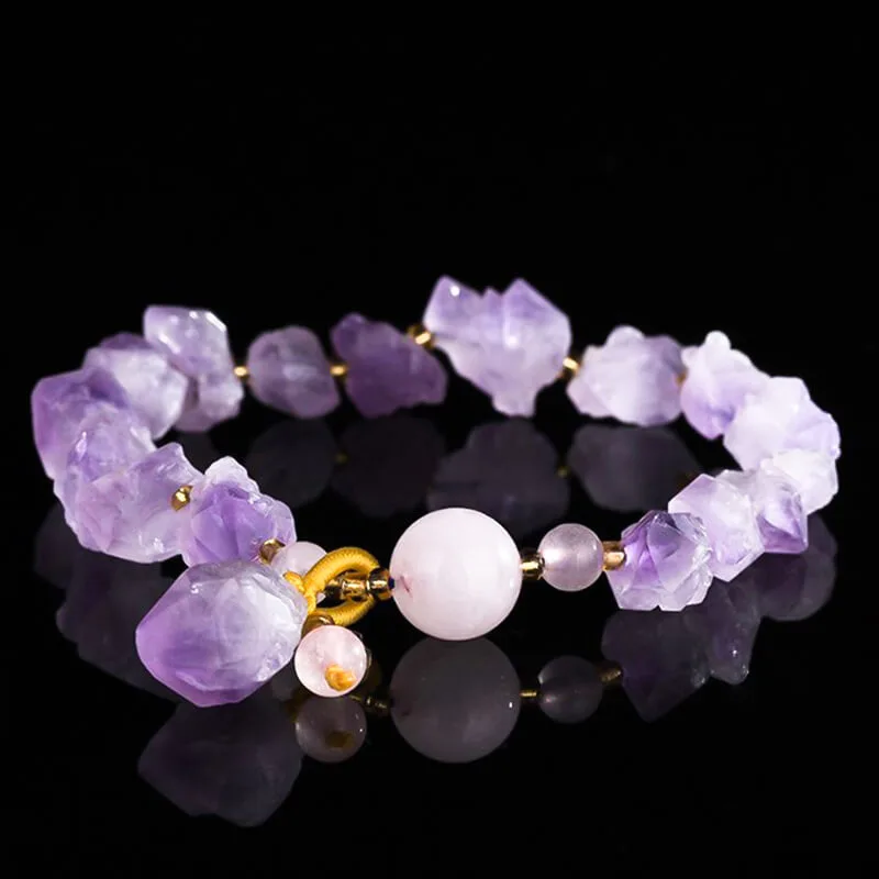 amethyst bracelet natural raw stone