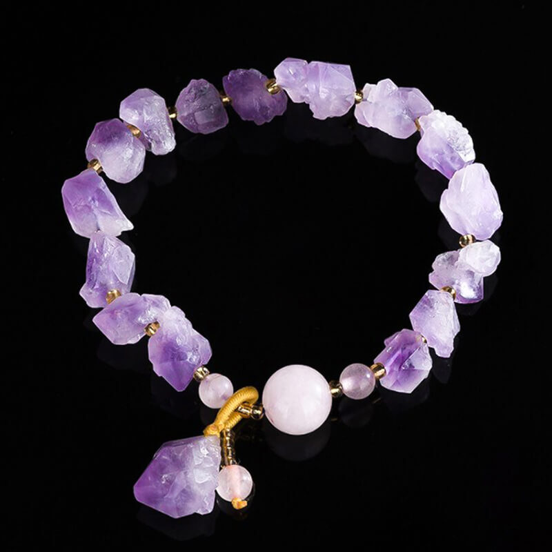 amethyst bracelet natural raw stone