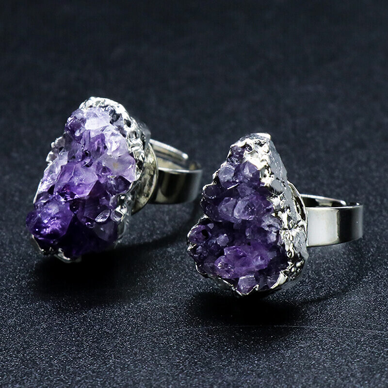 amethyst cluster ring