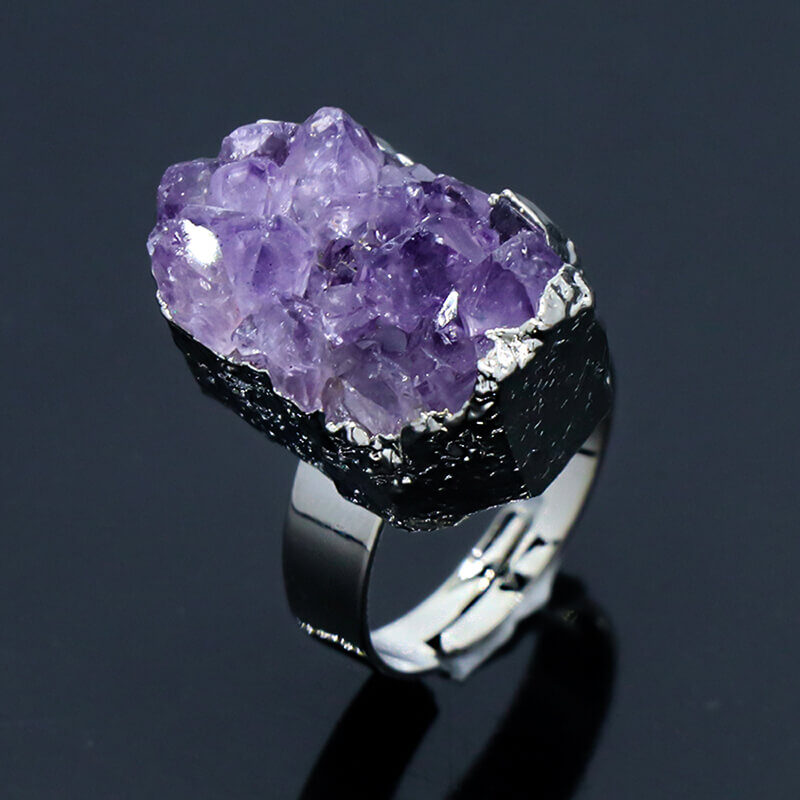 amethyst cluster ring