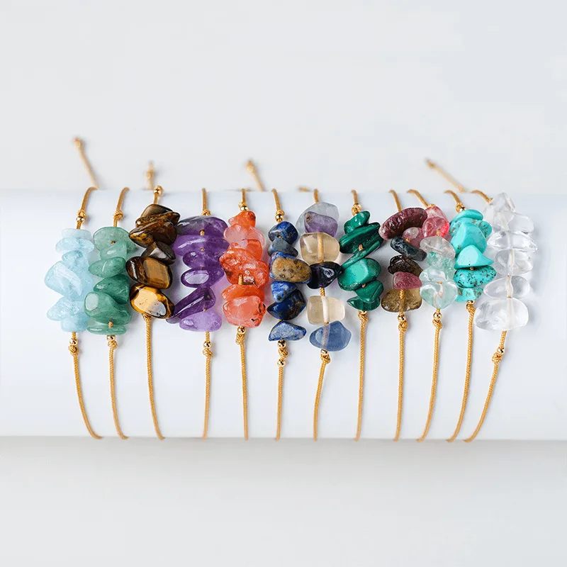 crystal bracelet chips handmade string