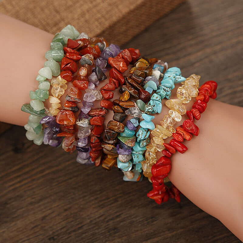 crystal bracelet chips stones